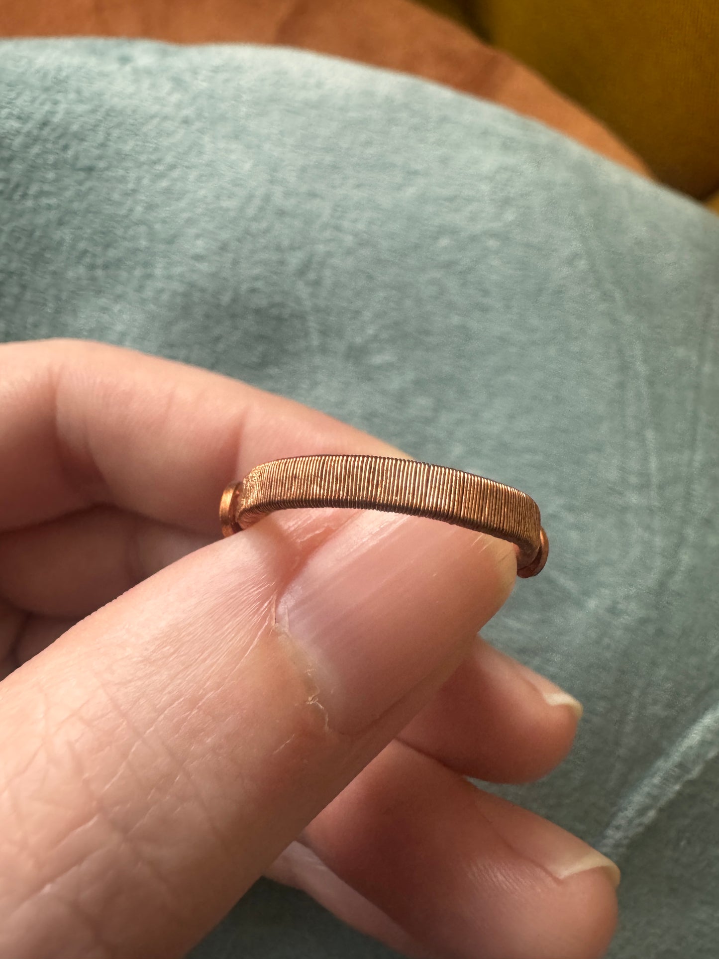 Turquoise copper ring