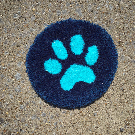 BLUE PAW PRINT BONG RUG